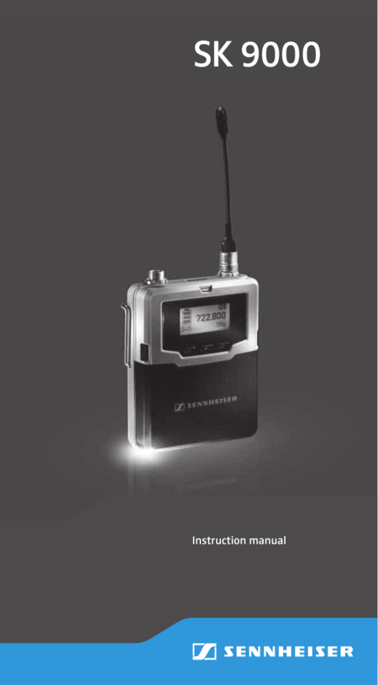 Sennheiser SK 9000 User manual Sennheiser SK 9000 User manual