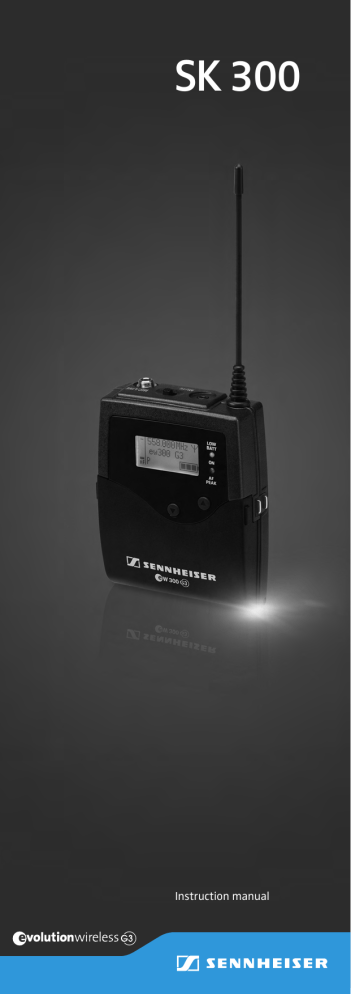 Sennheiser SK 300 G3 User manual Sennheiser SK 300 G3 User manual