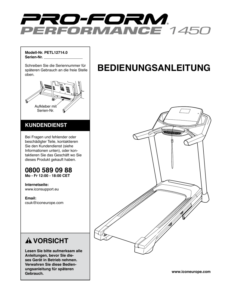 ProForm PETL12714 Owner's manual ProForm PETL12714 Owner's manual