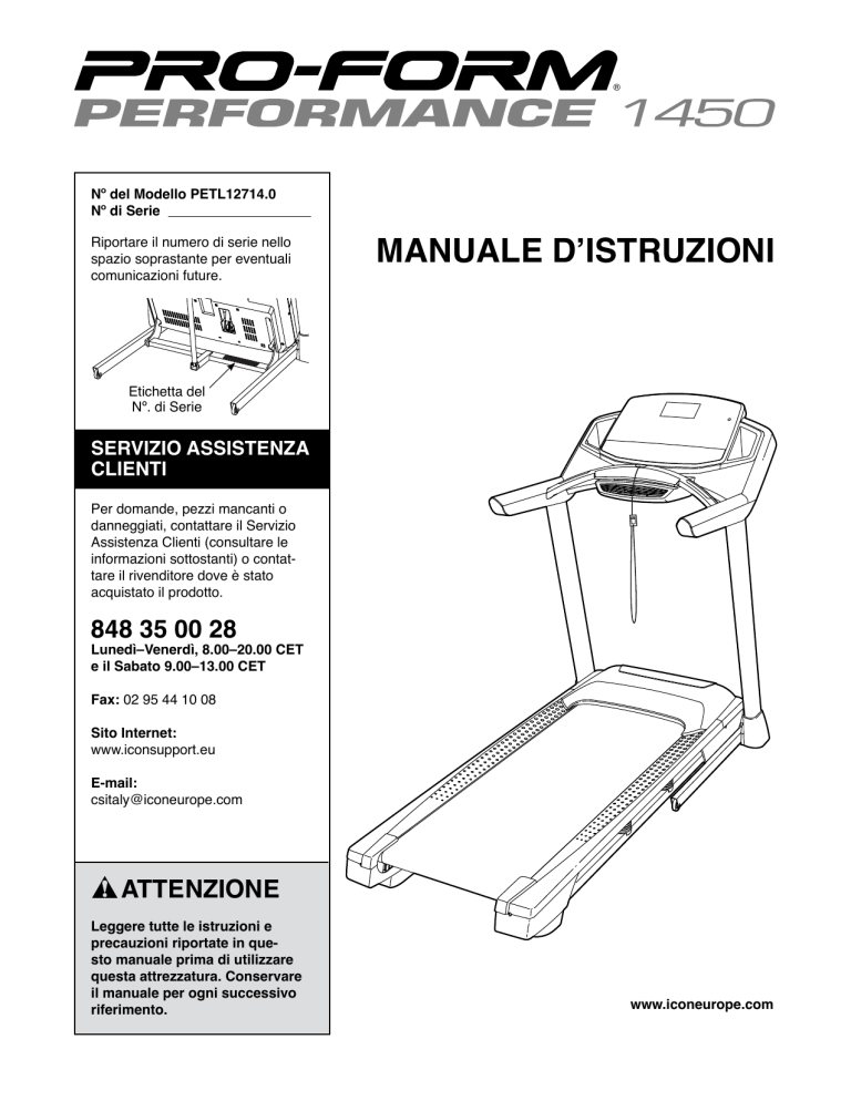 ProForm PETL12714 Owner's manual ProForm PETL12714 Owner's manual