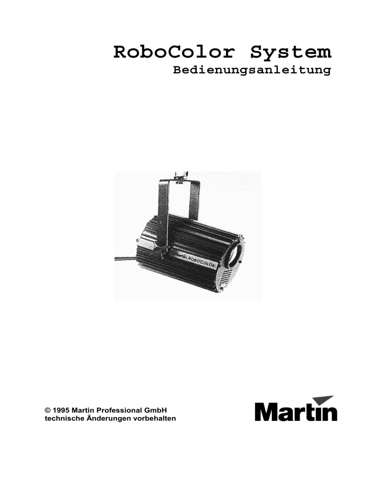 Martin RoboColor User manual Martin RoboColor User manual