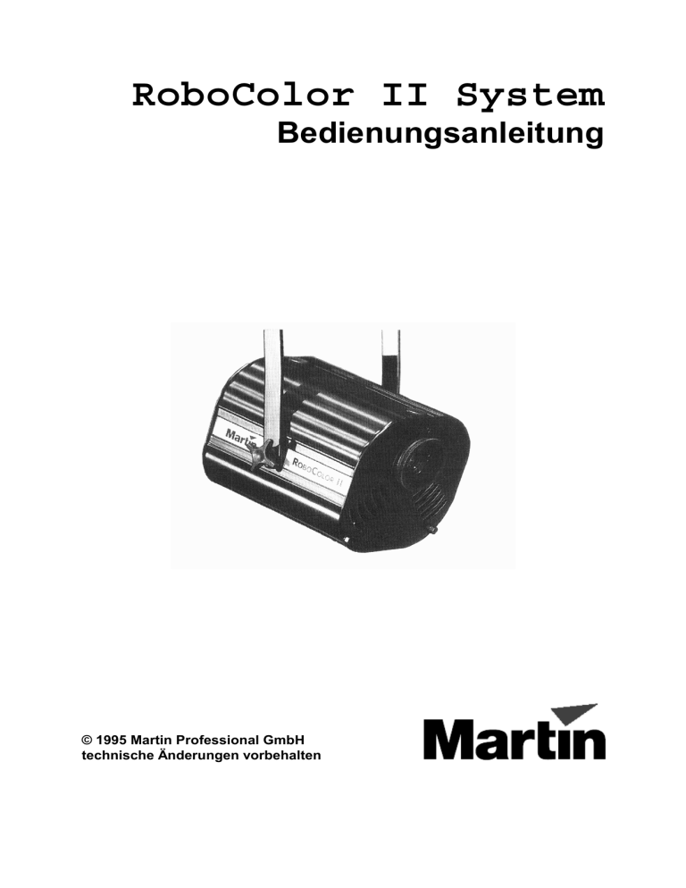 Martin RoboColor II x User manual Martin RoboColor II x User manual