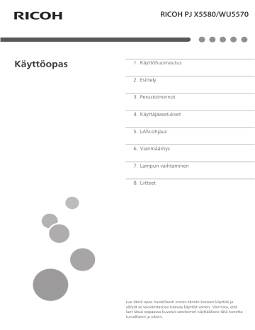 Käyttäjäasetukset. Savin PJ X5580/WU5570 | Manualzz Käyttäjäasetukset. Savin PJ X5580/WU5570 | Manualzz