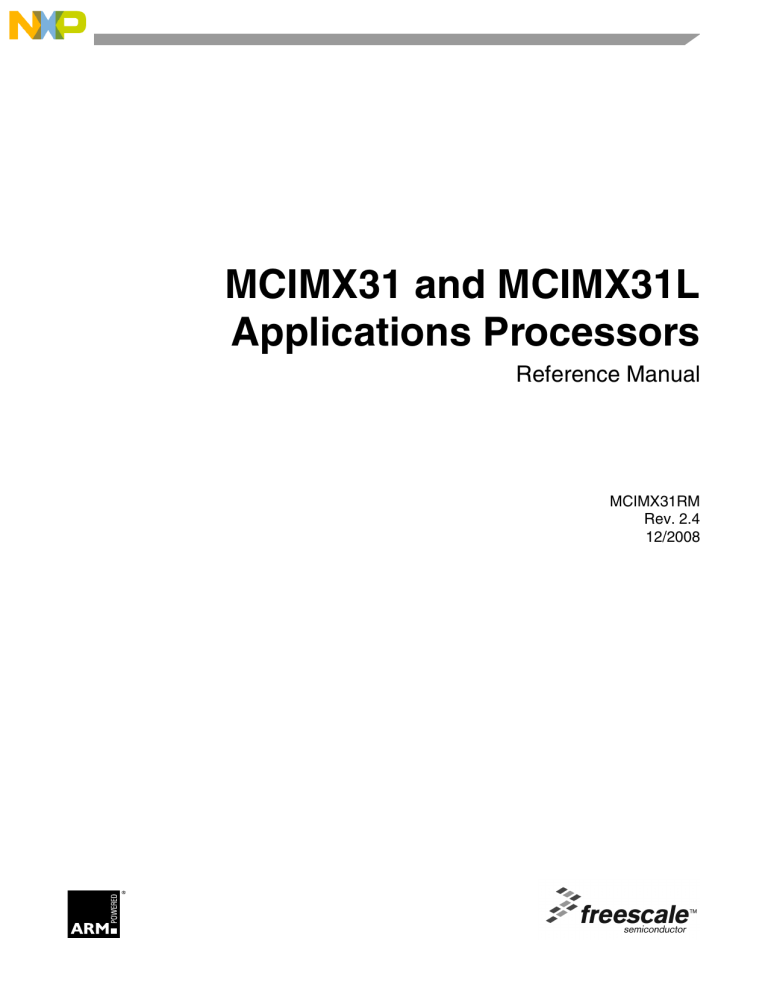 NXP i.MX31 Reference guide NXP i.MX31 Reference guide