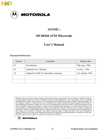 NXP MC68360 User guide NXP MC68360 User guide