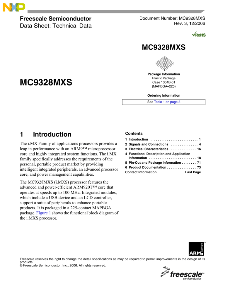 NXP i.MXS Datasheet NXP i.MXS Datasheet