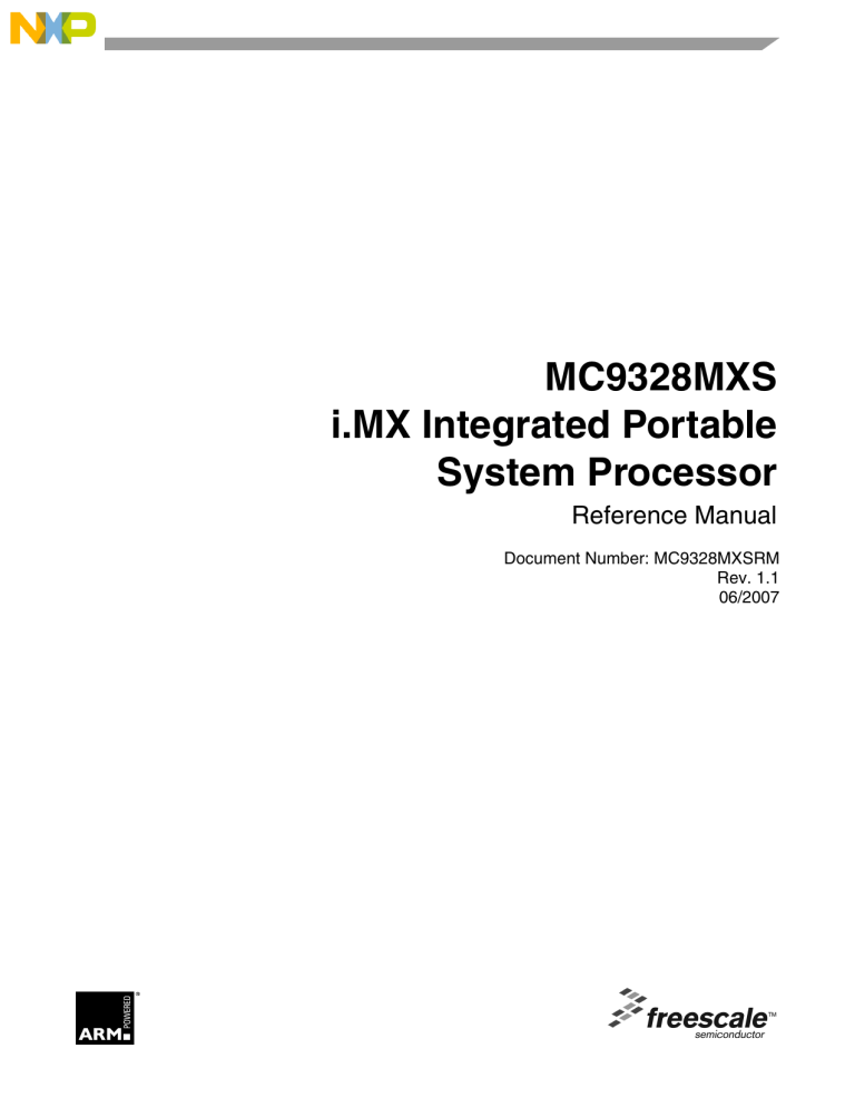 NXP i.MXS Reference guide NXP i.MXS Reference guide