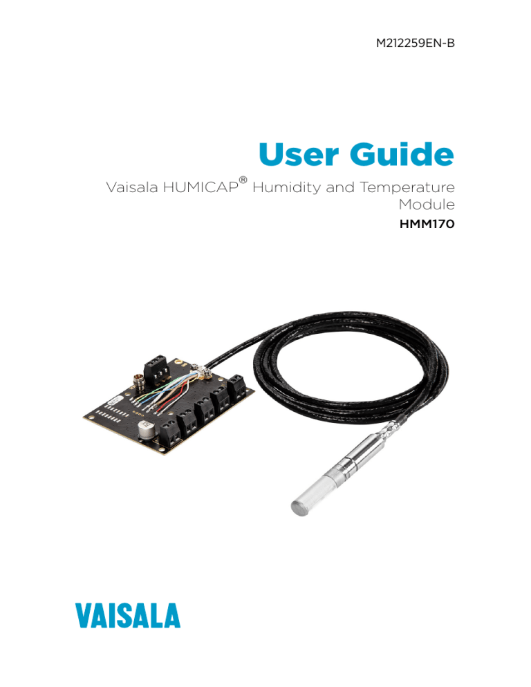 Vaisala HMM170 User manual Vaisala HMM170 User manual