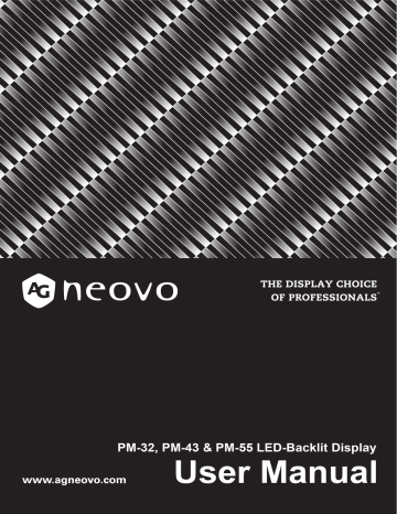 AG Neovo PM-32, PM-55 User manual AG Neovo PM-32, PM-55 User manual