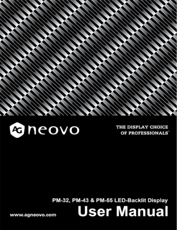 AG Neovo PM-43, PM-32 User manual AG Neovo PM-43, PM-32 User manual