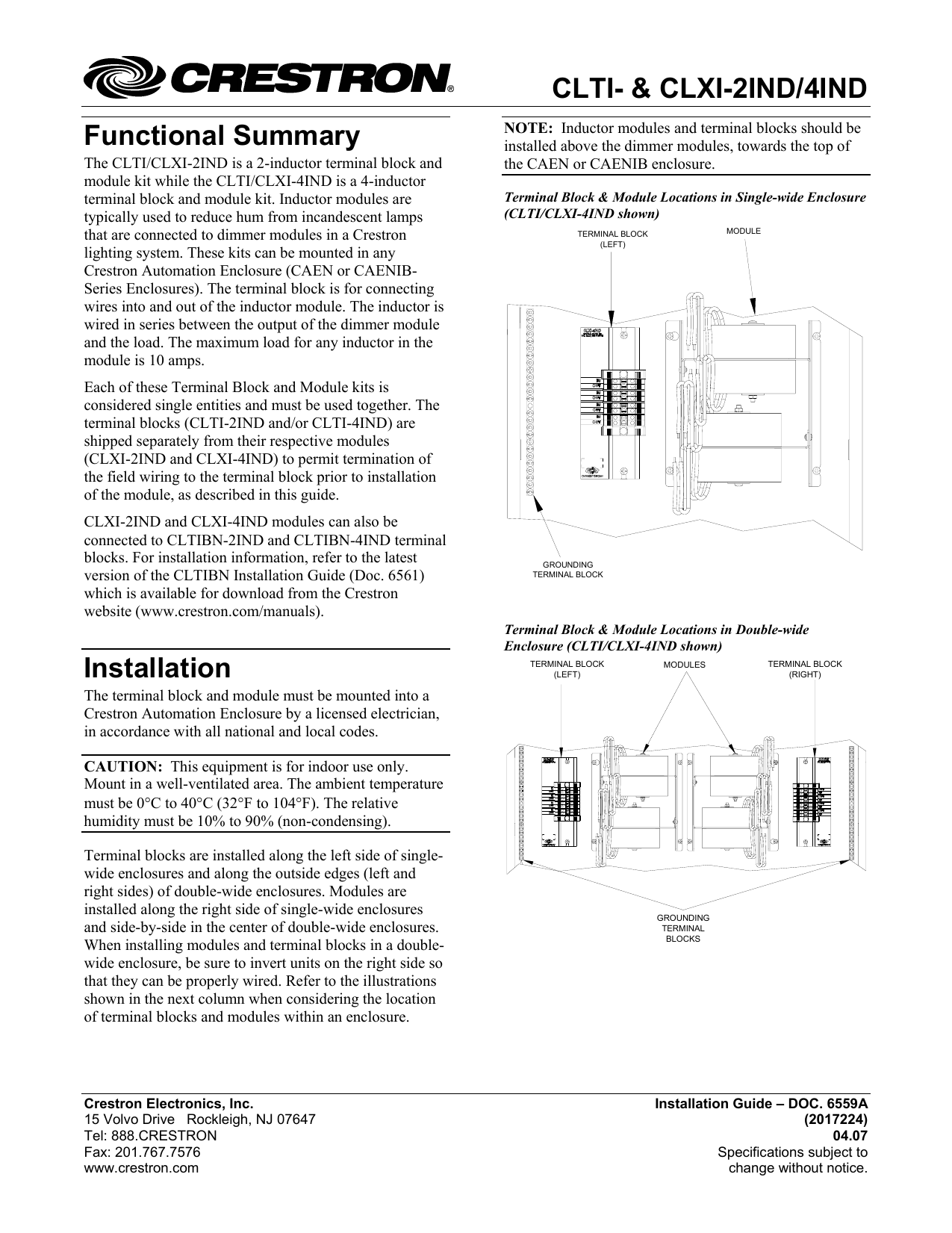 Crestron CLTI 2IND Manual Manualzz