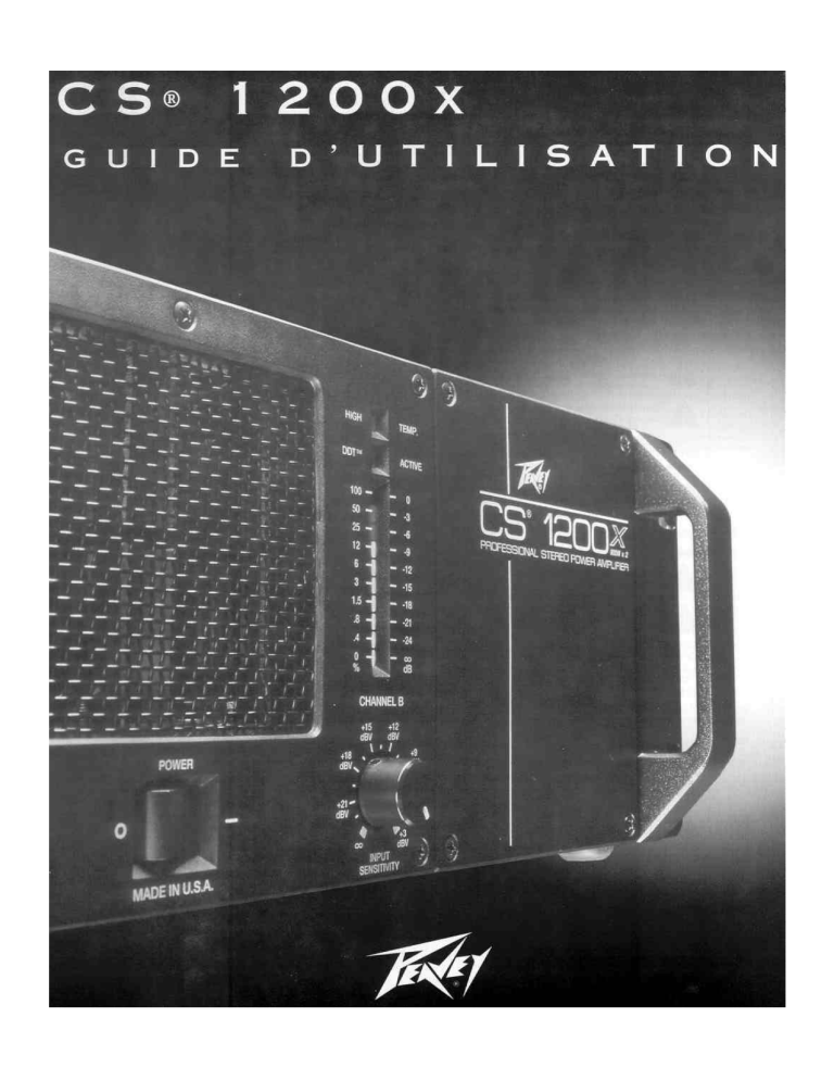 Peavey CS 1200x Professional Stereo Power Amplifier Owner's manual Peavey CS 1200x Professional Stereo Power Amplifier Owner's manual