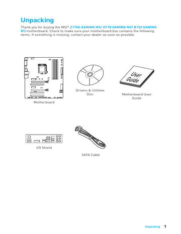 MSI H170 GAMING M3 motherboard User manual | Manualzz