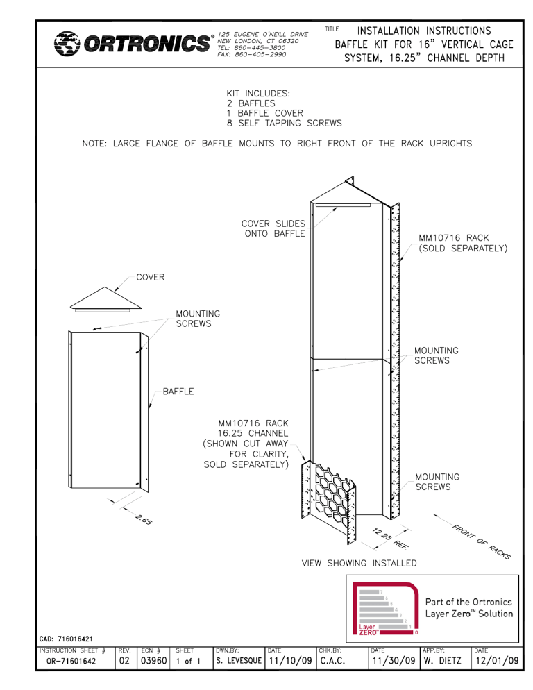 Legrand MM10 Airflow Baffle, for use User manual Legrand MM10 Airflow Baffle, for use User manual