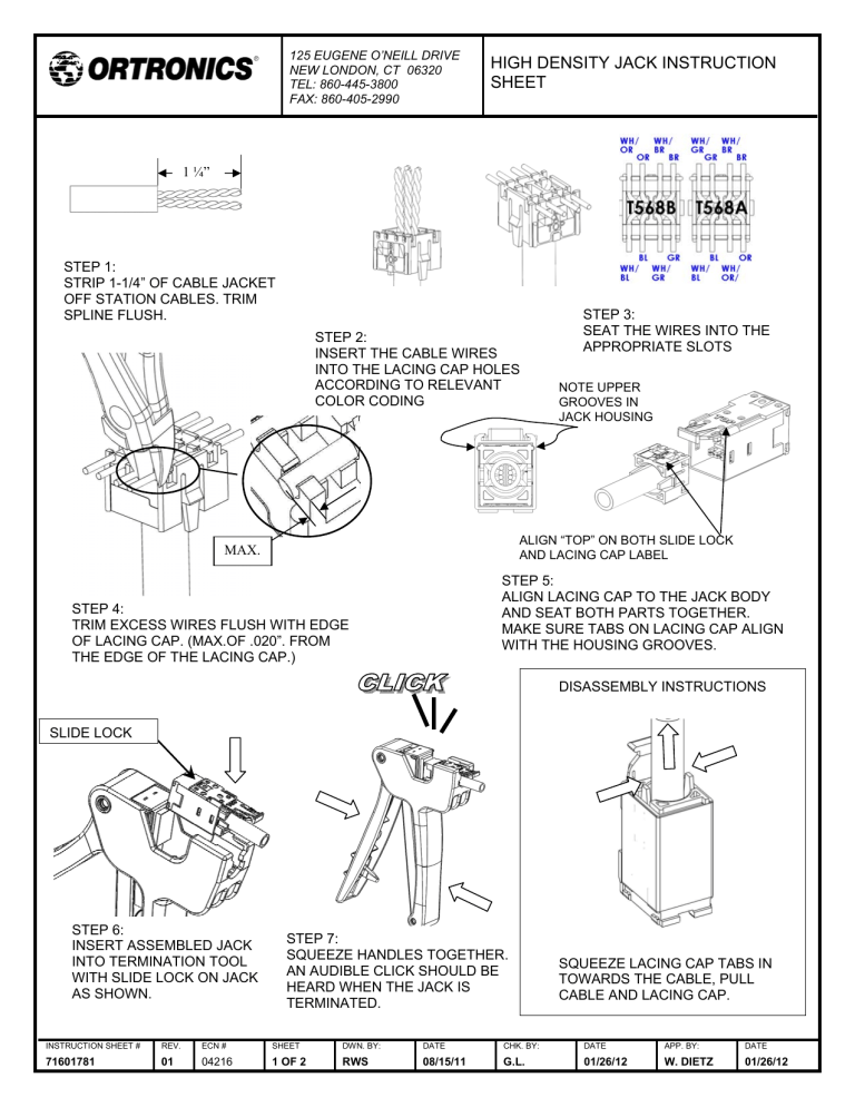 Legrand HD Jack Clarity,T568A/B, OR-HDJXX-YY User manual Legrand HD Jack Clarity,T568A/B, OR-HDJXX-YY User manual