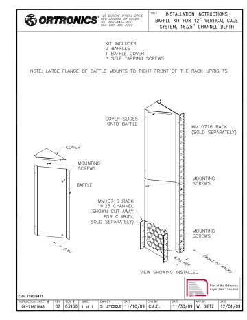 Legrand MM10 Airflow Baffle, for use User manual Legrand MM10 Airflow Baffle, for use User manual