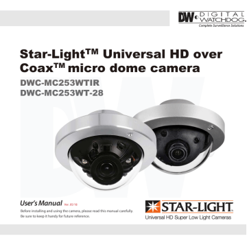 Digital Watchdog DWC-MC253W-28 Star-Light™ Universal HD over Coax® 2.1MP/1080p Micro Dome Camera Manual | Manualzz Digital Watchdog DWC-MC253W-28 Star-Light™ Universal HD over Coax® 2.1MP/1080p Micro Dome Camera Manual | Manualzz