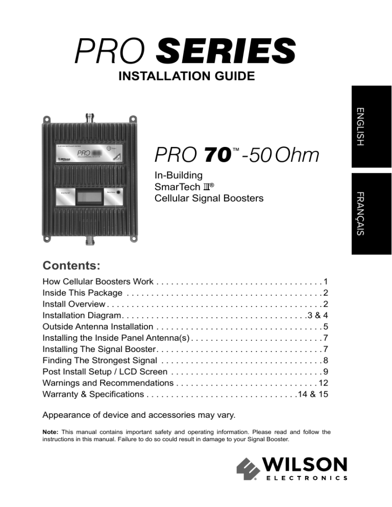 WilsonPro Pro 70 (50Ω) Installation guide WilsonPro Pro 70 (50Ω) Installation guide