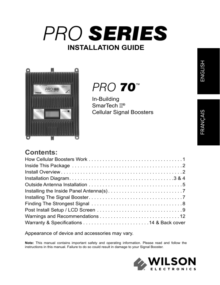 WilsonPro Pro 70 (75Ω) Installation guide WilsonPro Pro 70 (75Ω) Installation guide