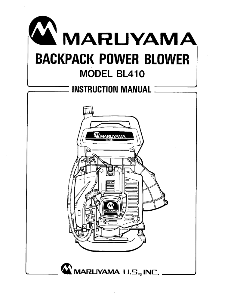 Maruyama BL410 Owner's manual Maruyama BL410 Owner's manual