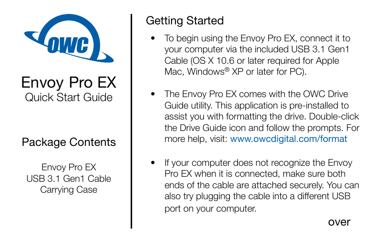 OWC Envoy Pro EX Owner's manual OWC Envoy Pro EX Owner's manual
