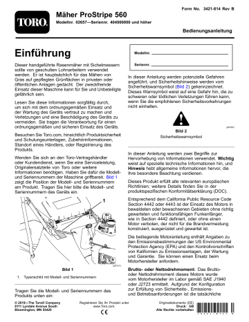Toro ProStripe 560 Mower User manual Toro ProStripe 560 Mower User manual