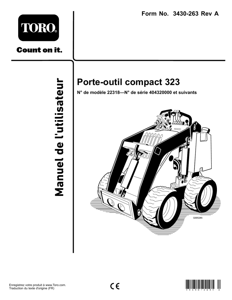 Toro 323 Compact Tool Carrier User manual Toro 323 Compact Tool Carrier User manual