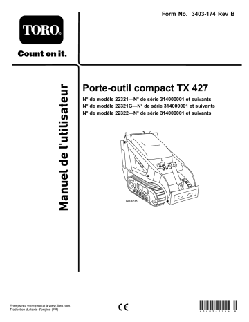 Toro TX 427 Wide Track Compact Tool Carrier, TX 427 Compact Tool Carrier User manual Toro TX 427 Wide Track Compact Tool Carrier, TX 427 Compact Tool Carrier User manual