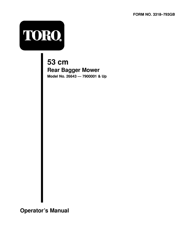 Toro Lawnmower User manual Toro Lawnmower User manual