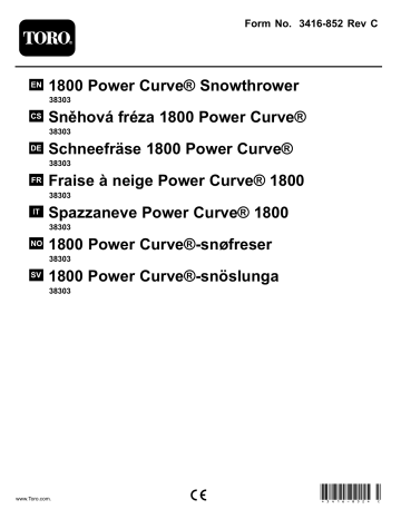 Toro 1800 Power Curve Snowthrower User manual Toro 1800 Power Curve Snowthrower User manual