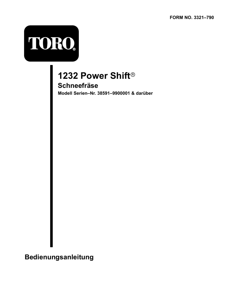 Toro 1232 Power Shift Snowthrower User manual Toro 1232 Power Shift Snowthrower User manual