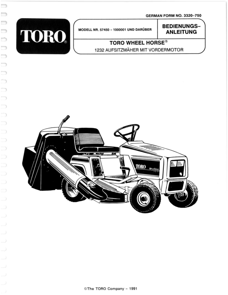 Toro 12-32 Lawn Tractor User manual Toro 12-32 Lawn Tractor User manual