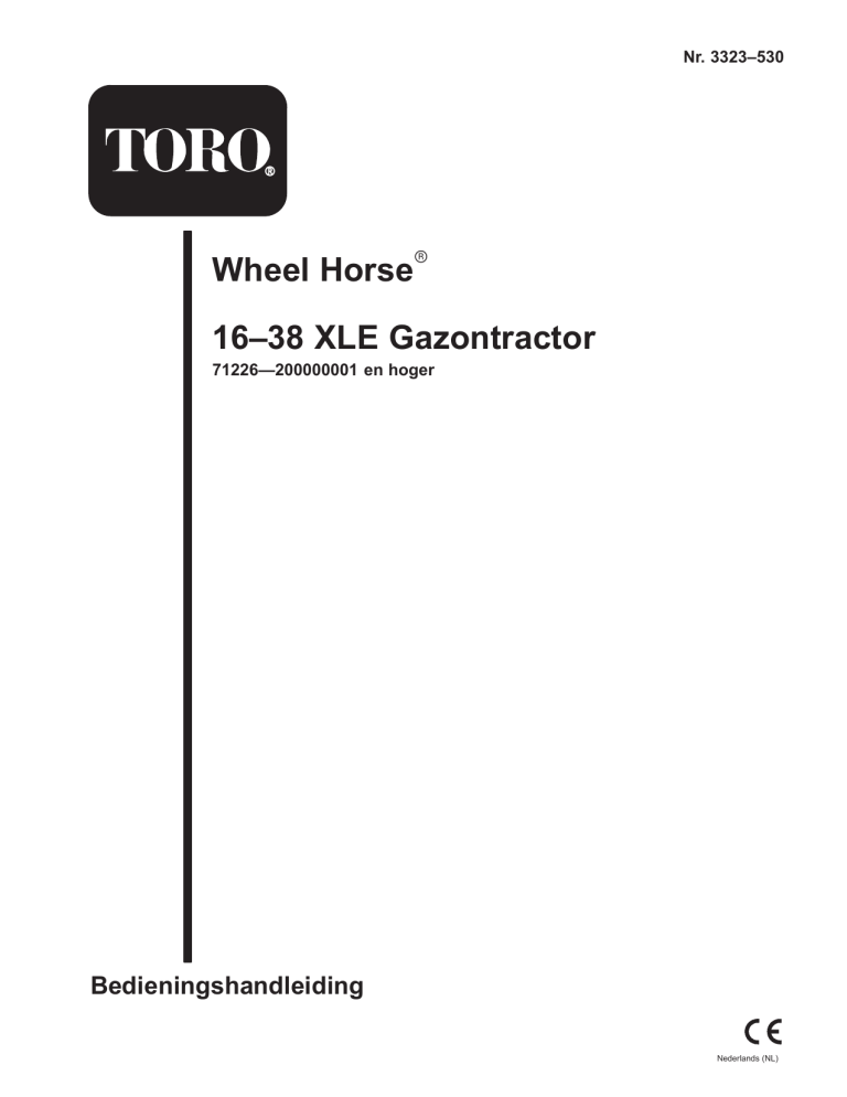 Toro 16-38XLE Lawn Tractor User manual Toro 16-38XLE Lawn Tractor User manual