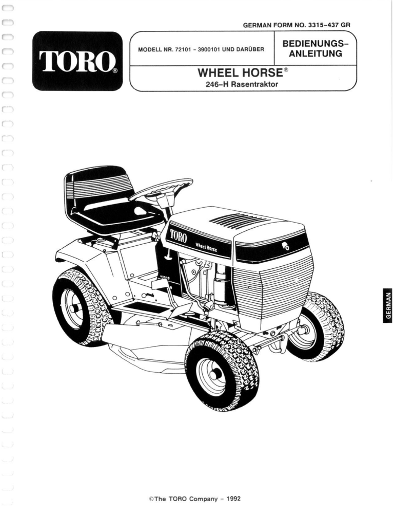 Toro 246-H Yard Tractor User manual Toro 246-H Yard Tractor User manual