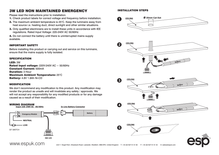 ESP EM3WNMCDLK User manual ESP EM3WNMCDLK User manual