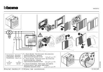 Bticino K4355V12 Instructions Bticino K4355V12 Instructions