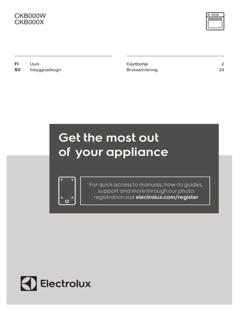 Electrolux CKB000W, CKB000X User manual Electrolux CKB000W, CKB000X User manual