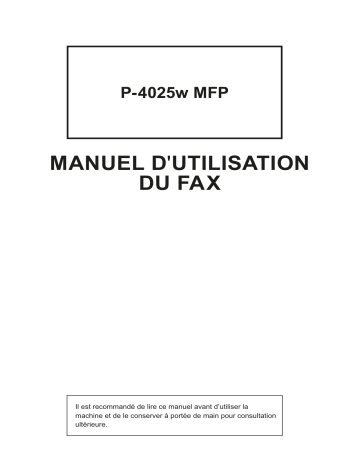 Triumph-Adler P-4025w MFP Owner's manual Triumph-Adler P-4025w MFP Owner's manual