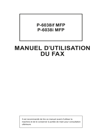 Triumph-Adler P-6038if MFP Copy system Manuel utilisateur | Manualzz Triumph-Adler P-6038if MFP Copy system Manuel utilisateur | Manualzz