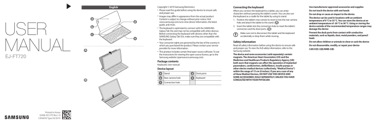 Samsung EJ-FT720 User manual Samsung EJ-FT720 User manual