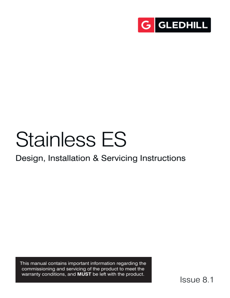 Gledhill Stainless ES Owner's manual Gledhill Stainless ES Owner's manual