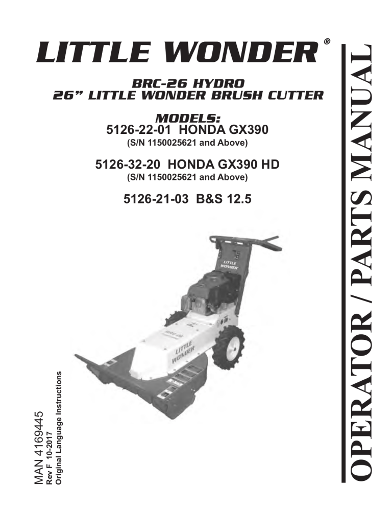 Little Wonder 5126-22-01, 5126-32-20, 5126-21-03 Owner's manual Little Wonder 5126-22-01, 5126-32-20, 5126-21-03 Owner's manual