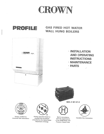 Crown Boiler Profile Installation Manual | Manualzz Crown Boiler Profile Installation Manual | Manualzz