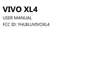 BLU Vivo XL4 User manual | Manualzz BLU Vivo XL4 User manual | Manualzz