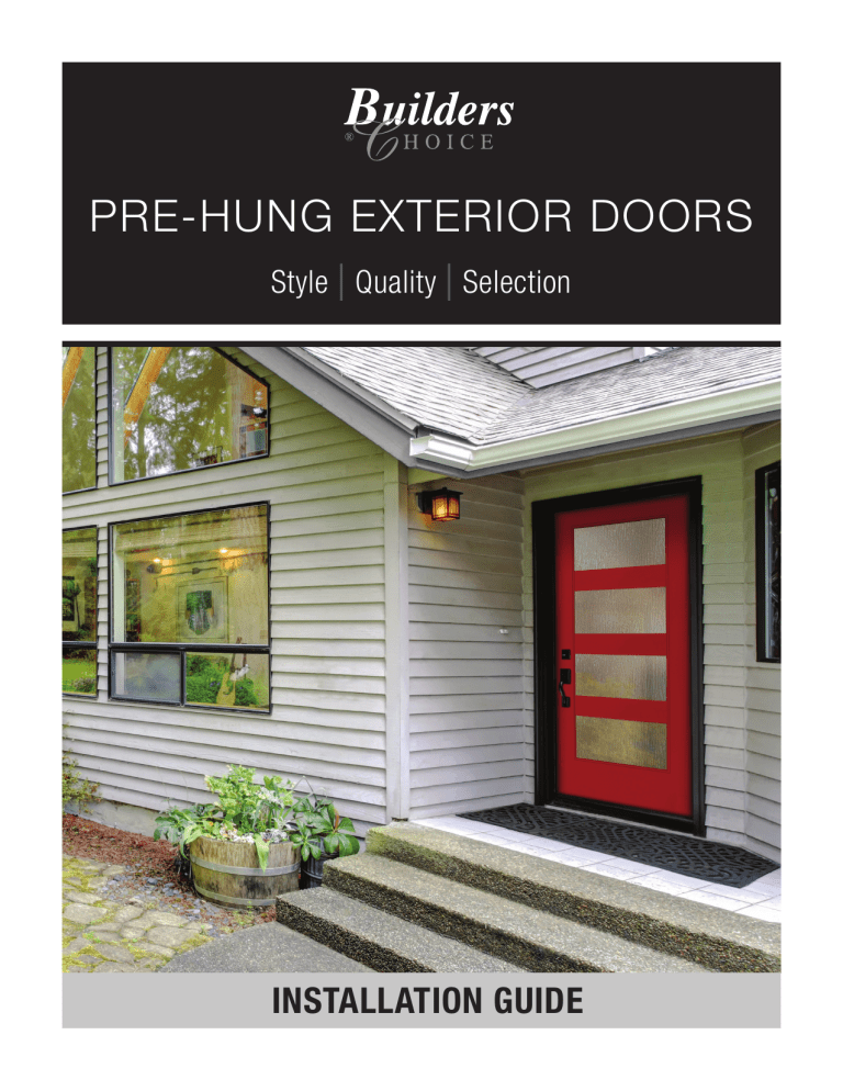 Builders Choice HDXD184165, HDX162798, HDX163979, HDXD189474, HDXD184523, HDX162507, HDX162835, HDXD184257, HDX163290, HDX163719 Installation guide Builders Choice HDXD184165, HDX162798, HDX163979, HDXD189474, HDXD184523, HDX162507, HDX162835, HDXD184257, HDX163290, HDX163719 Installation guide