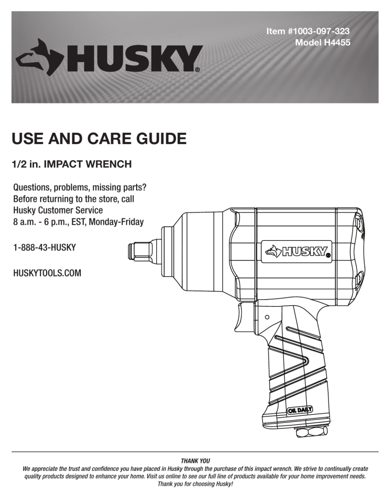 Husky H4455 User manual Husky H4455 User manual