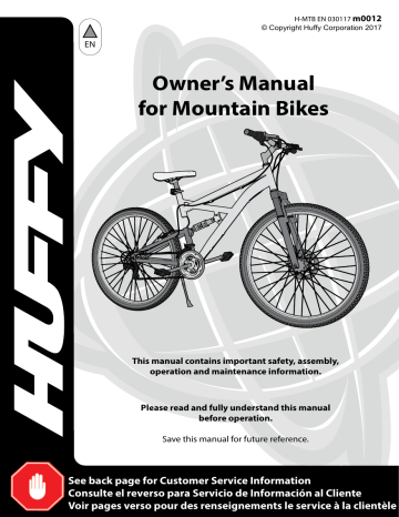 Huffy 26329, 64349, 63219, 24339, 66359, 66929, 63209, 26940, 64209 Instructions Huffy 26329, 64349, 63219, 24339, 66359, 66929, 63209, 26940, 64209 Instructions