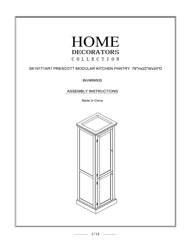Home Decorators Collection 9950500410, SK19171AR1-BK Installation guide Home Decorators Collection 9950500410, SK19171AR1-BK Installation guide