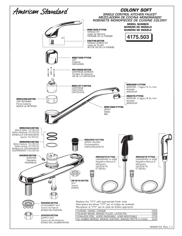 American Standard 4175503F15.002, 4175.503.002 Product information American Standard 4175503F15.002, 4175.503.002 Product information