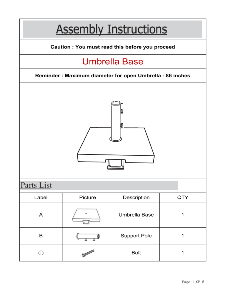 Noble House 300378 Installation guide Noble House 300378 Installation guide